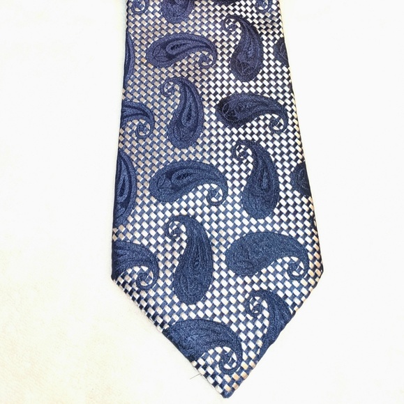 Vintage Christian Dior Blue Paisley Kipper Tie - Picture 3 of 5